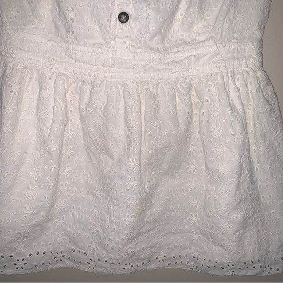 Burberry White Eyelet Peplum Blouse - Picture 7 of 8